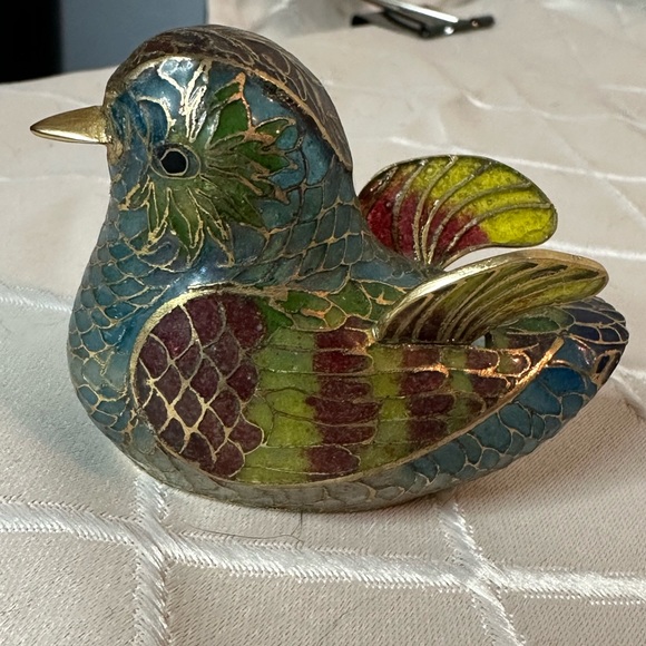 Vintage Chinese Plique A Jour Cloisonne Transparent Enamel Mandarin Ducks - Picture 3 of 16